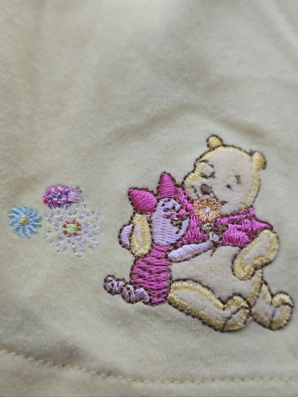 Vintage GRAIL Winnie the Pooh & Ladybugs Yellow Tunic & Seersucker Pant Set RARE